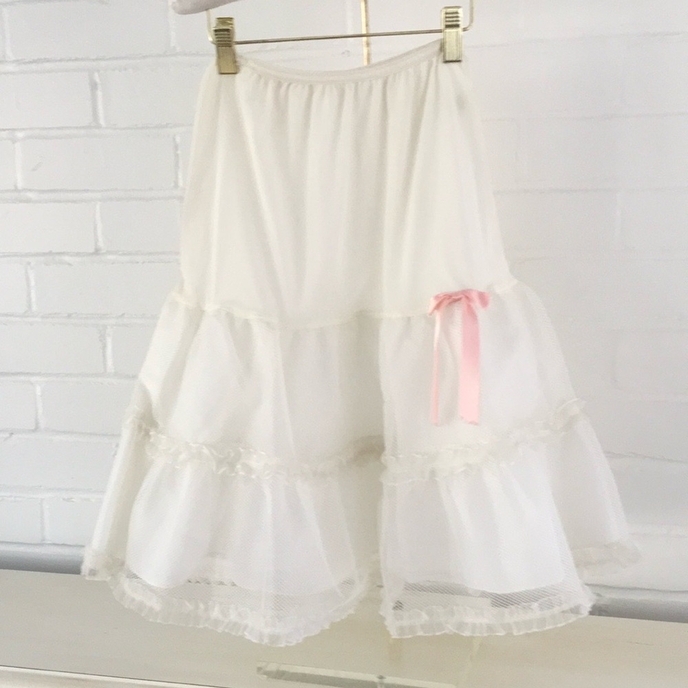 girls size 14 vintage antique classic white petticoat skirt - underlay slip